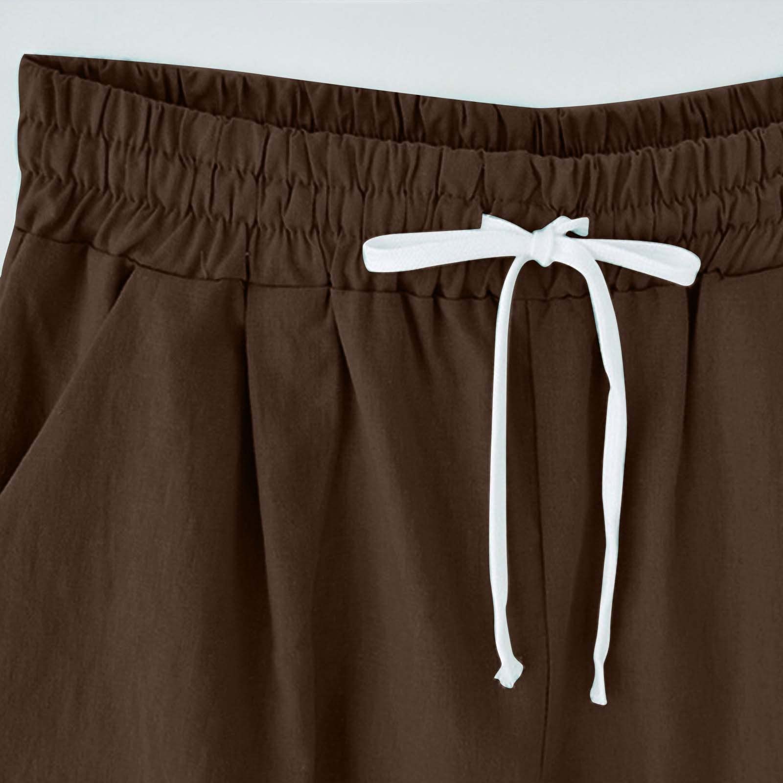 Women's Plus Size Bermuda Shorts - Elastic Waist & Drawstring for Casual Wear