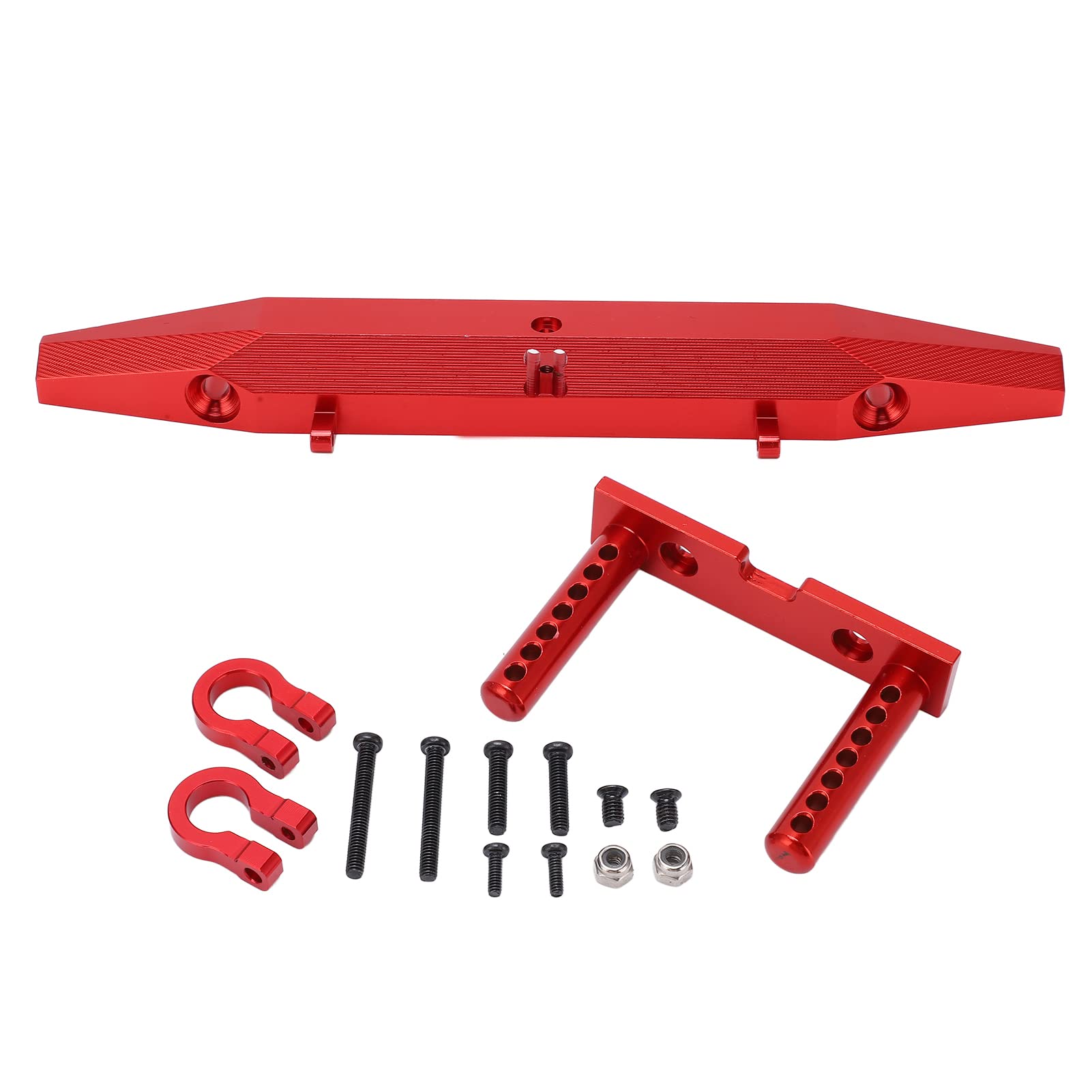 SOONALL Aluminum RC Car Bumper for MN999 SCX10 AXIAL - Durable Off-Road Crawler Accessory (Red) for 1/10 Scale Models