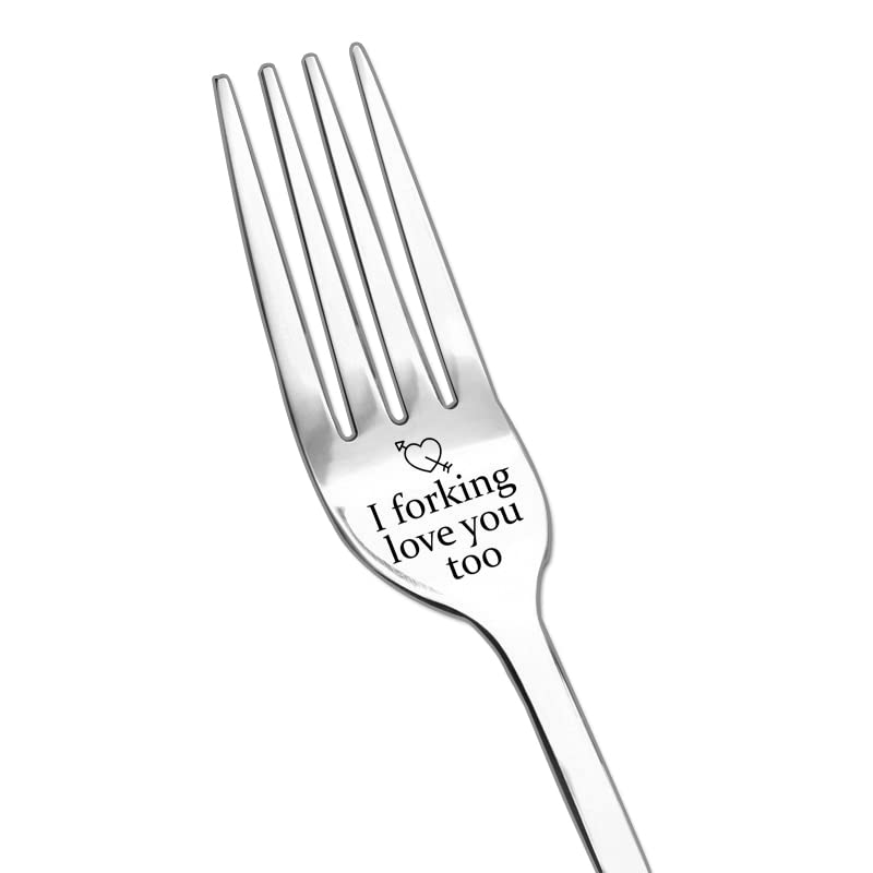 Funny 'I Forking Love You' Dessert Forks - Unique Anniversary & Birthday Gifts for Husband, Wife, Boyfriend, Girlfriend, Couples - Perfect for Romantic Dinners, Valentine's Day & Special Occasions