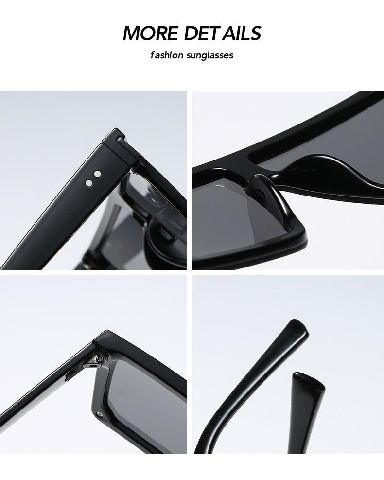 Flat Top Oversized Luxury Sunglasses for Women - UV Protection Fashion Sunglasses - Trendy Oversized Shades for Beach, Driving & Outdoor Activities