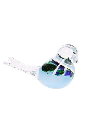 Light Blue Crystal Glass Mini Urn 'Bird' - Elegant Small Cremation Urn for Ashes | Perfect Memorial Keepsake for Home Display, Funeral Service & Remembrance Ceremony