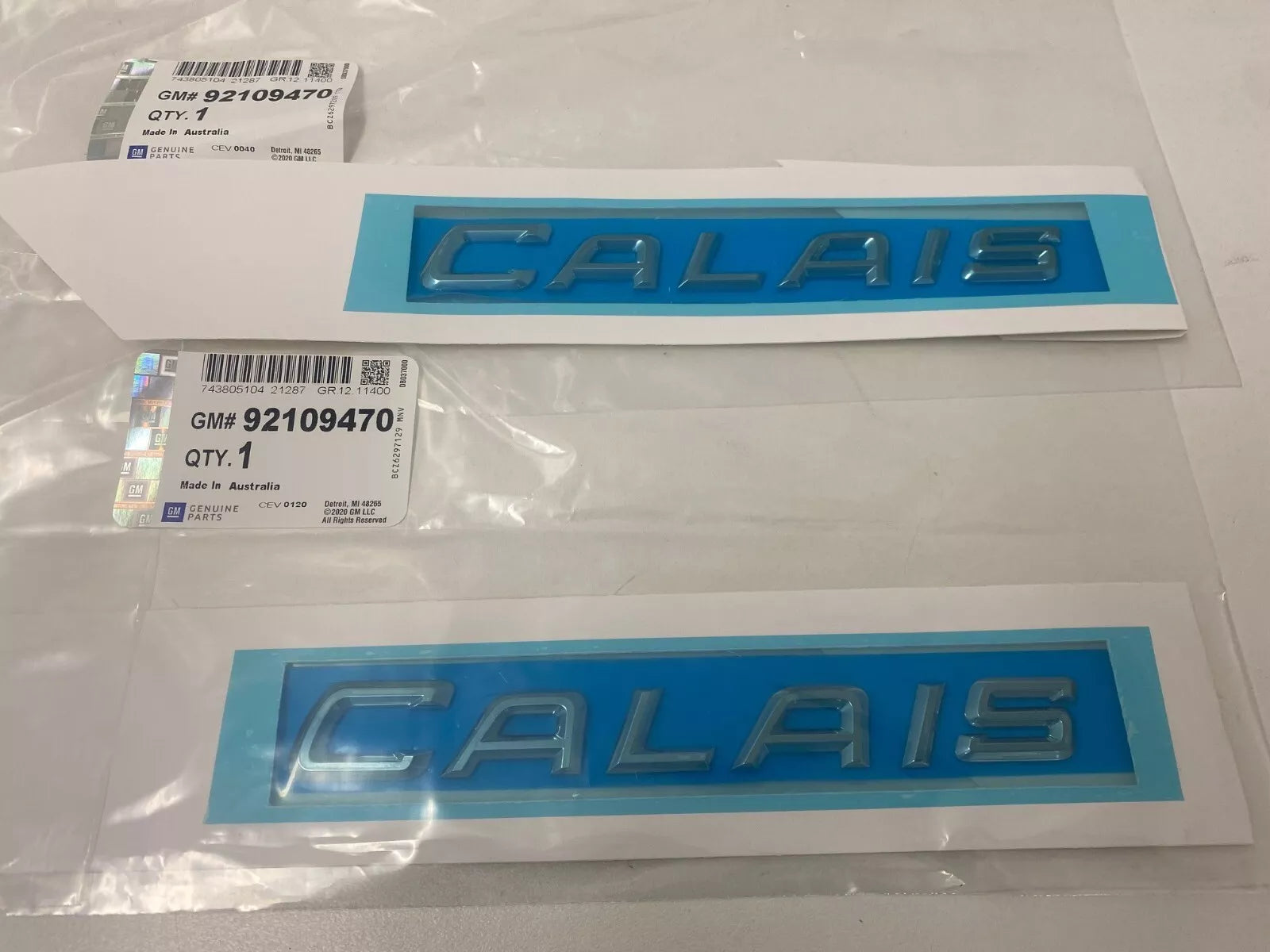 Genuine Holden VY 2002-2004 Rear Door Calais Emblem Set of 2 - Perfect for Car Restoration & Customization Projects