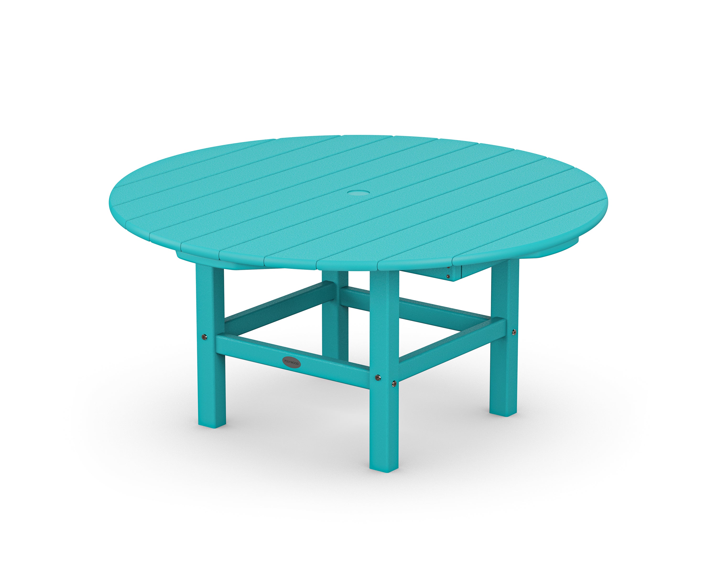 POLYWOOD 37-Inch Round Outdoor Conversation Table - Weather-Resistant, Durable Patio Furniture for Garden, Deck, Poolside & Backyard Relaxation