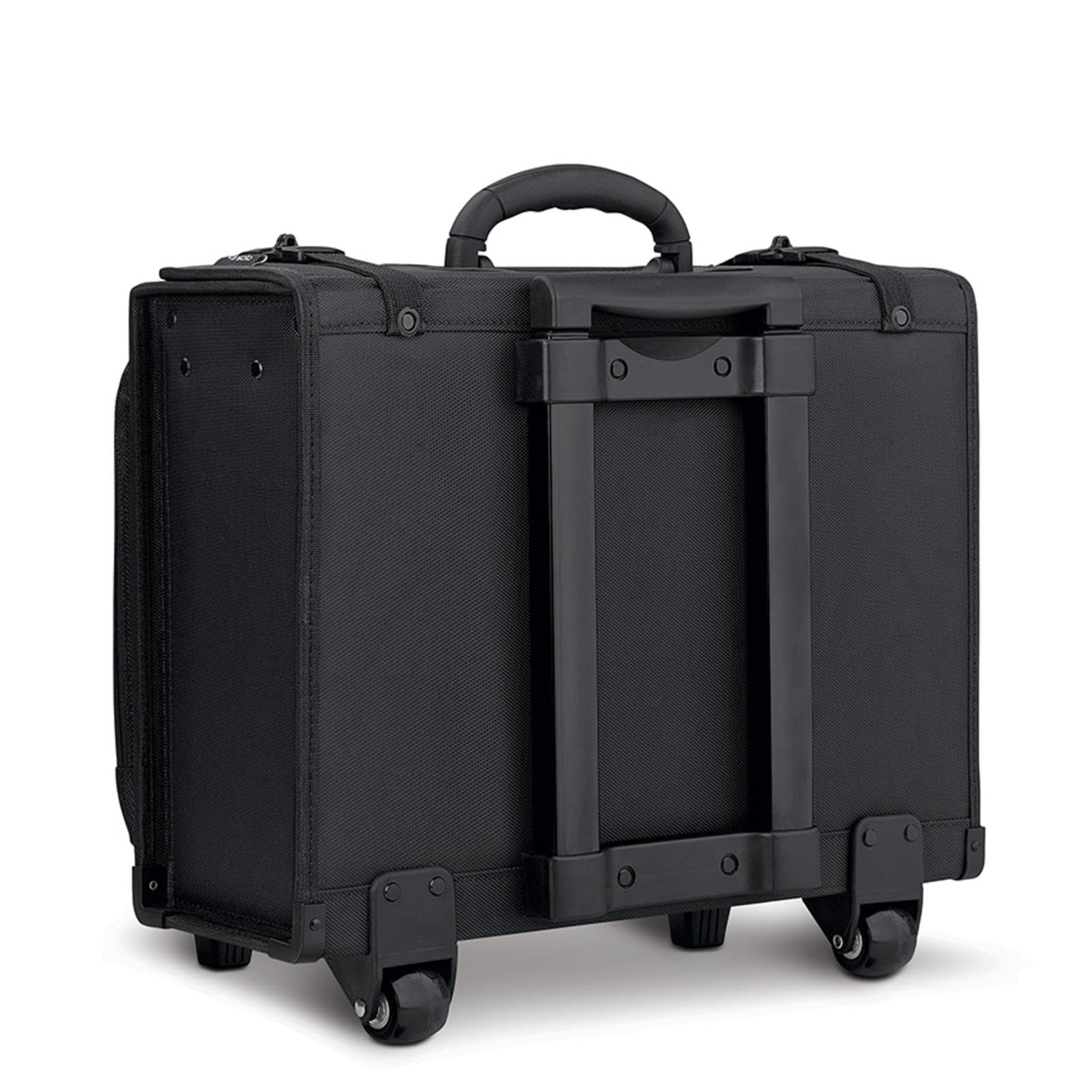 Solo Morgan Rolling Hard Side Catalog and Laptop Case - Black | Durable Business Travel & Office Organizer for Documents, Files & 17