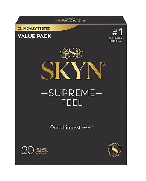 SKYN Supreme Feel Non-Latex Condoms - Ultra Thin, Natural Fit for Enhanced Sensitivity & Comfort | Perfect for Sensitive Skin & Intimate Moments