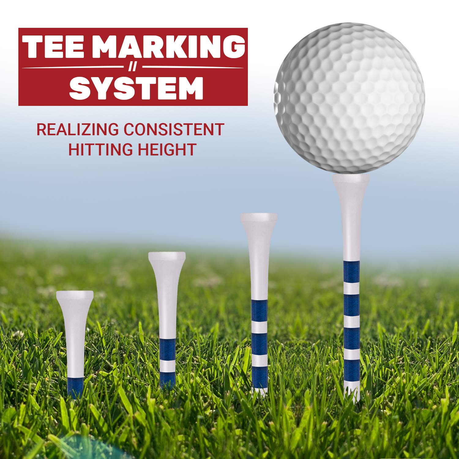 Premium Bamboo Golf Tees - 4 Sizes (1.5