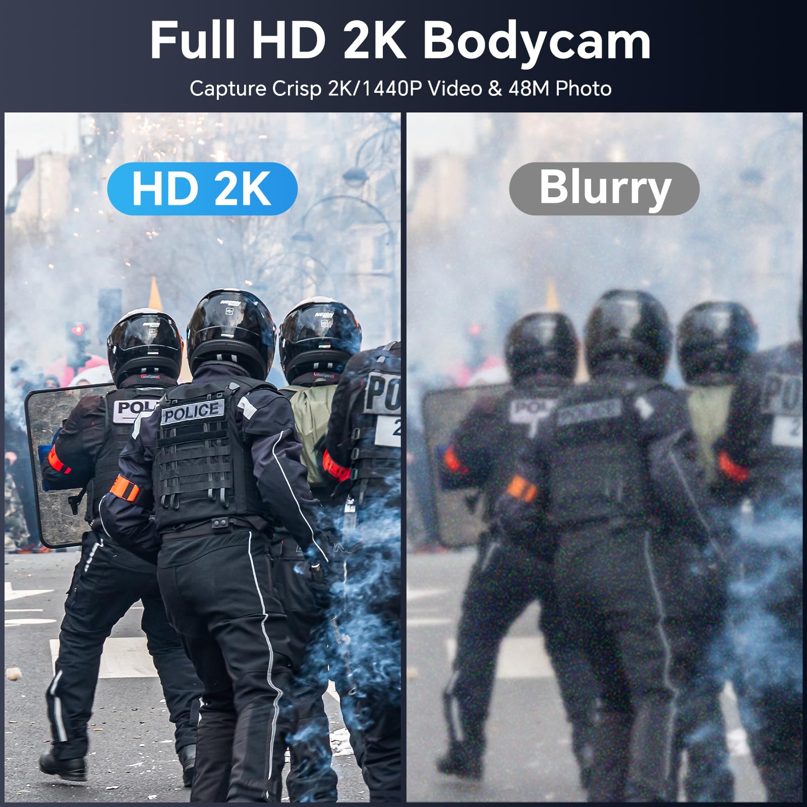 BOBLOV M5 2K HD Police Body Camera - 128GB Law Enforcement Bodycam with 12-Hour 4200mAh Battery, IP67 Waterproof & 2M Drop Proof - Ideal for Security Patrols, Evidence Collection & Law Enforcement Operations