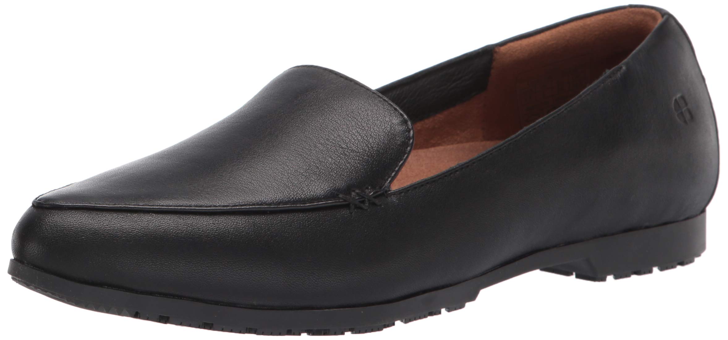 Women's Non-Slip Work Shoes - Slip Resistant Black Flats for Work | Comfortable & Lightweight Cushioned Flats | Size 7 | Perfect for Restaurant, Hospital & Retail Workers