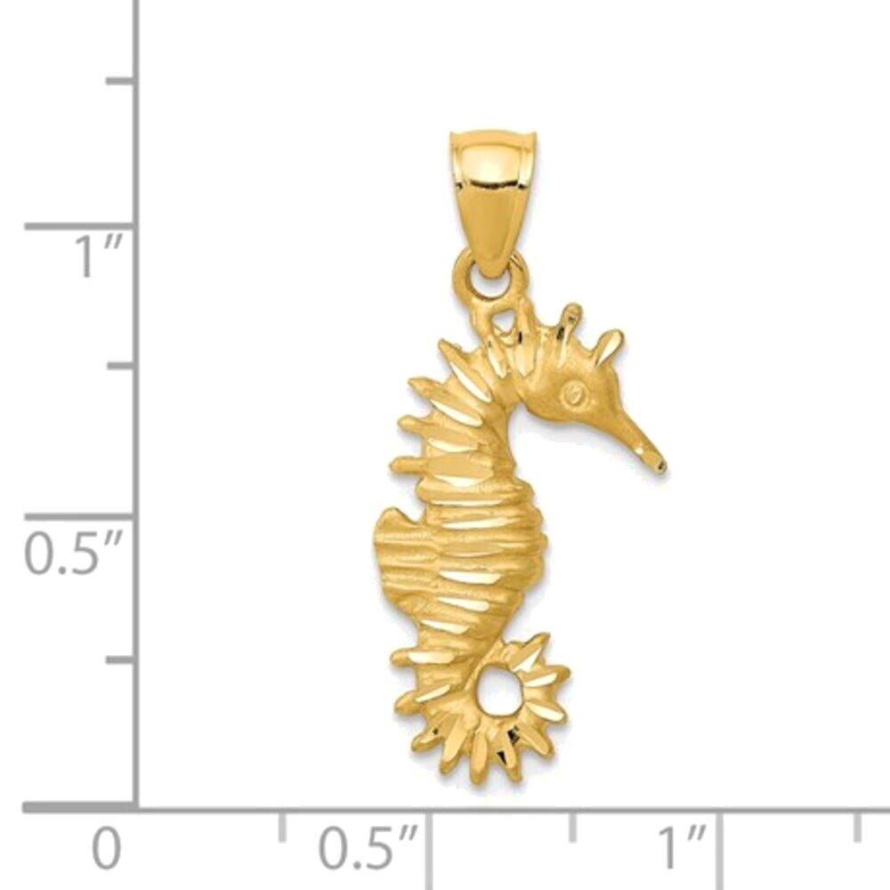 14K Yellow Gold Seahorse Pendant Jewelry for Women Gifts
