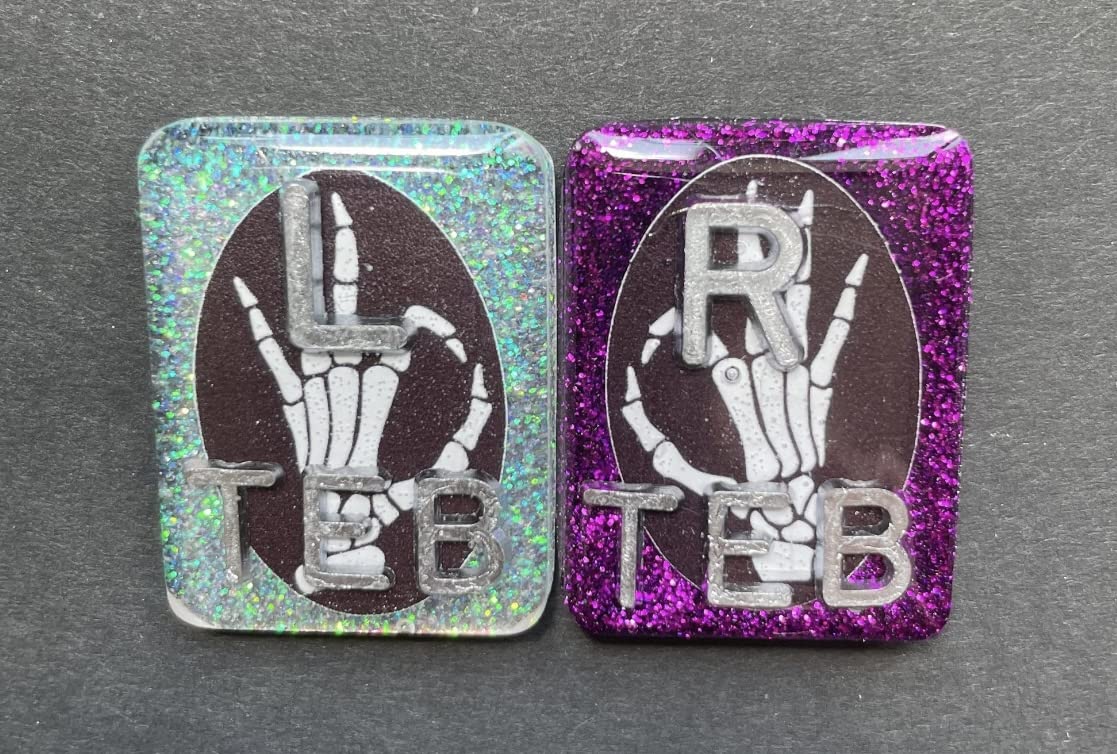 Skeleton Hand X-ray Markers - Personalized Rectangle Glitter Markers with 2-3 Initials - Perfect for Radiologists, Medical Students & Halloween Decor