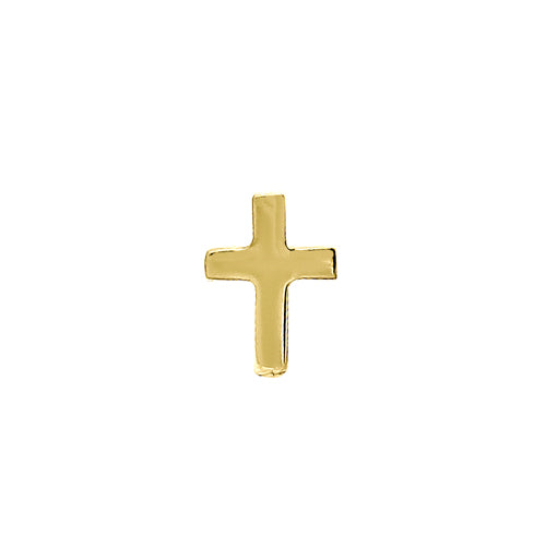 14K Solid Yellow Gold Small Cross Straight Nose Stud - Hypoallergenic Nose Ring for Women, Perfect for Everyday Wear & Special Occasions