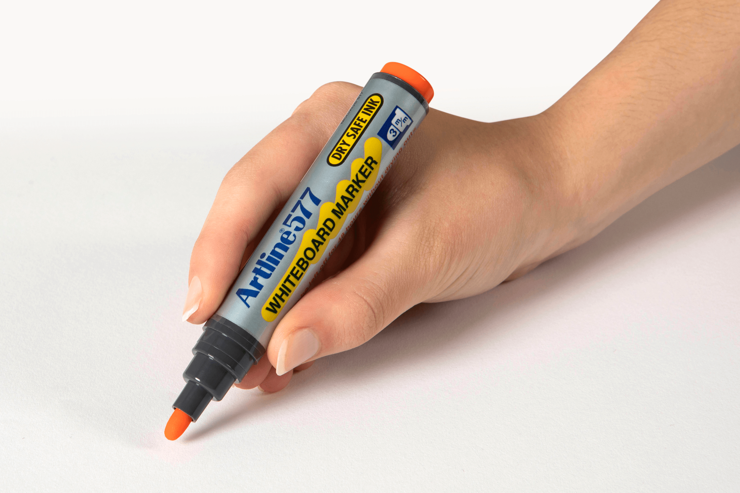Artline 577 Whiteboard Markers - 3mm Bullet Tip, Orange Ink, Pack of 12 - Perfect for Classroom, Office & Home Whiteboard Presentations