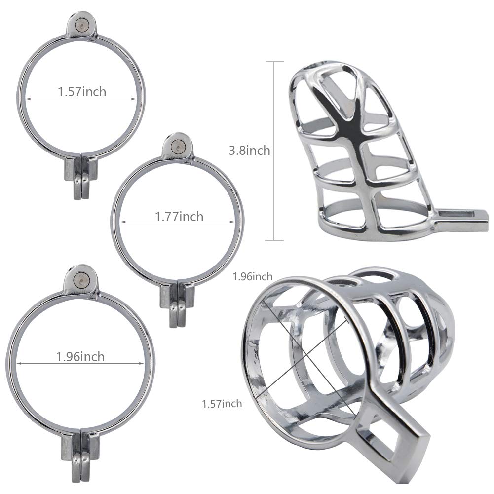 Premium Male Chastity Device - Cock Cage with 3 Adjustable Rings for Penis Exercise & Sex Bondage | Comfortable Adult Sex Toy for Men | Perfect for BDSM, Tease Play & Long-Term Wear