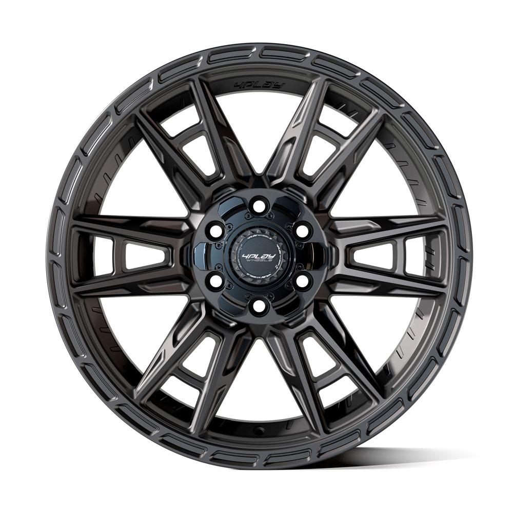 4Play Sport 2.0 4PS20 Matte Black 20x9.0 Wheels 6-Lug 5x127/5x139.7mm 87.1mm CB - Off-Road Truck & SUV Rims for Jeep Wrangler, Toyota Tacoma, Ford F-150