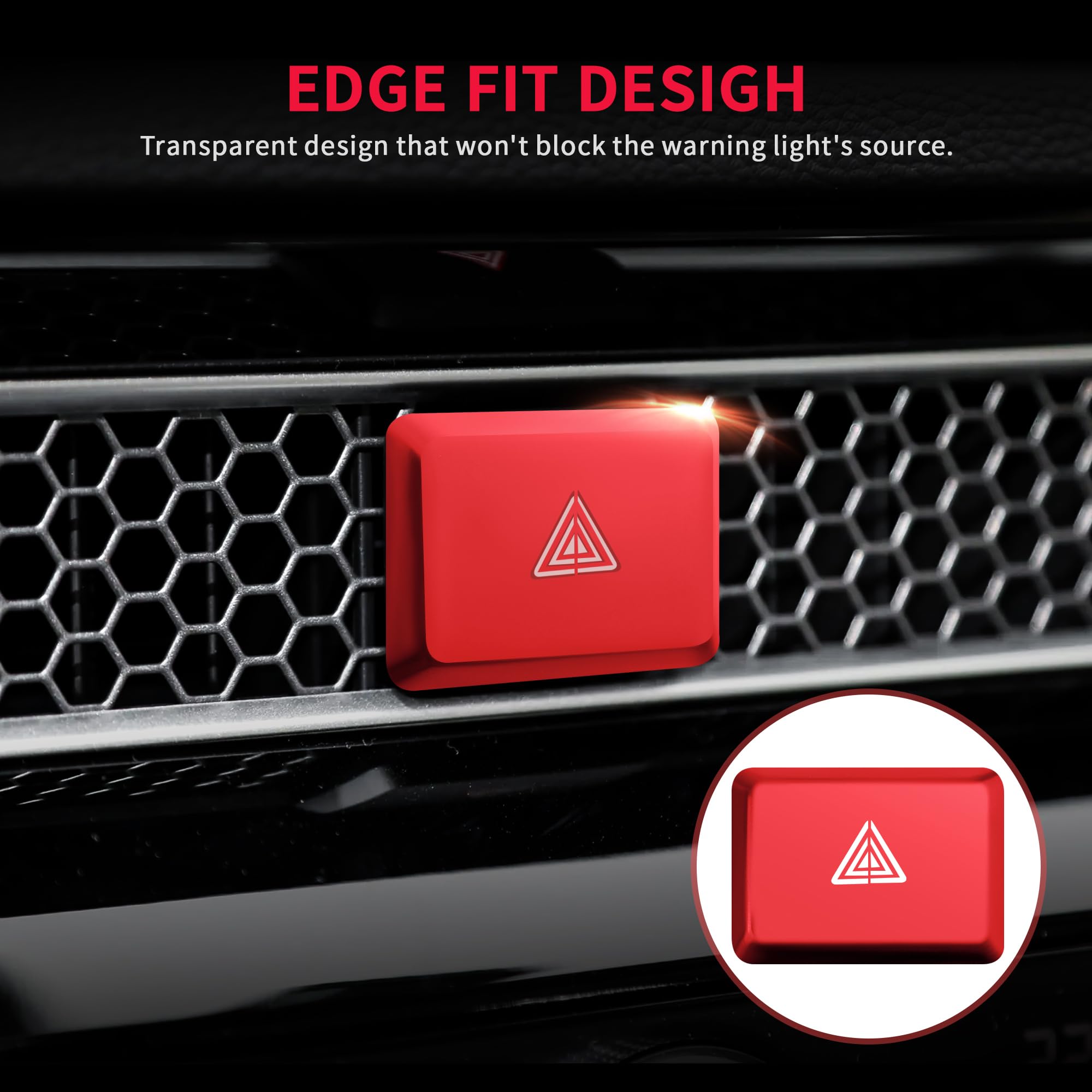 2022-2025 Honda Accord/HRV/CRV/Civic Interior Accessories Kit - 8pcs AC Knob Cover, Volume Control, Warning Lights & Push Start Button Trim Ring (Red) | Car Dashboard Decoration & Protection