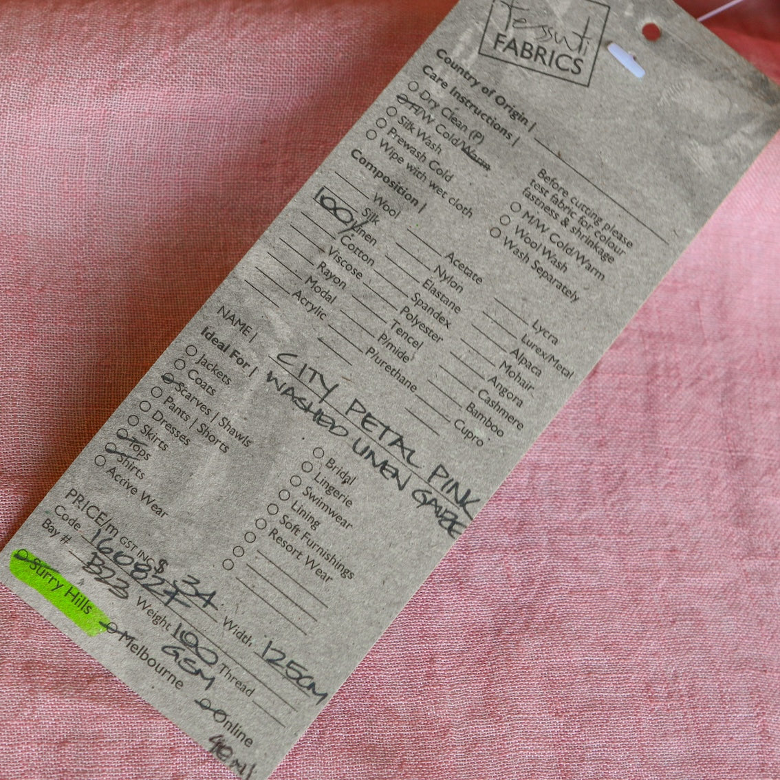City Petal Pink Linen Gauze Fabric - Soft Breathable Material for Dresses, Curtains & DIY Crafts | Perfect for Summer Clothing & Home Decor
