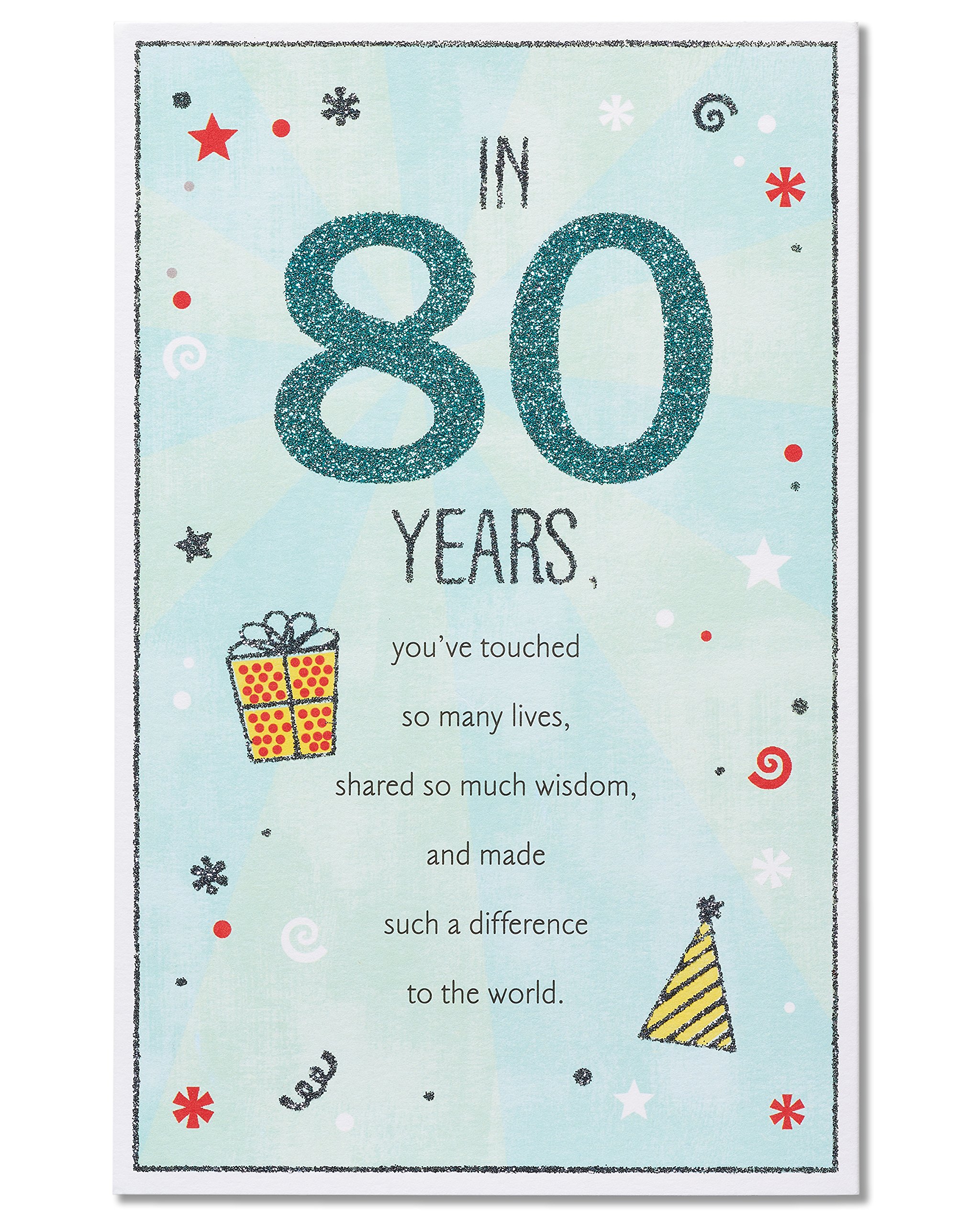 80th Birthday Card - American Greetings - Elegant Milestone Birthday Greeting Card for 80 Years Celebration - Perfect for Grandparents, Parents & Loved Ones