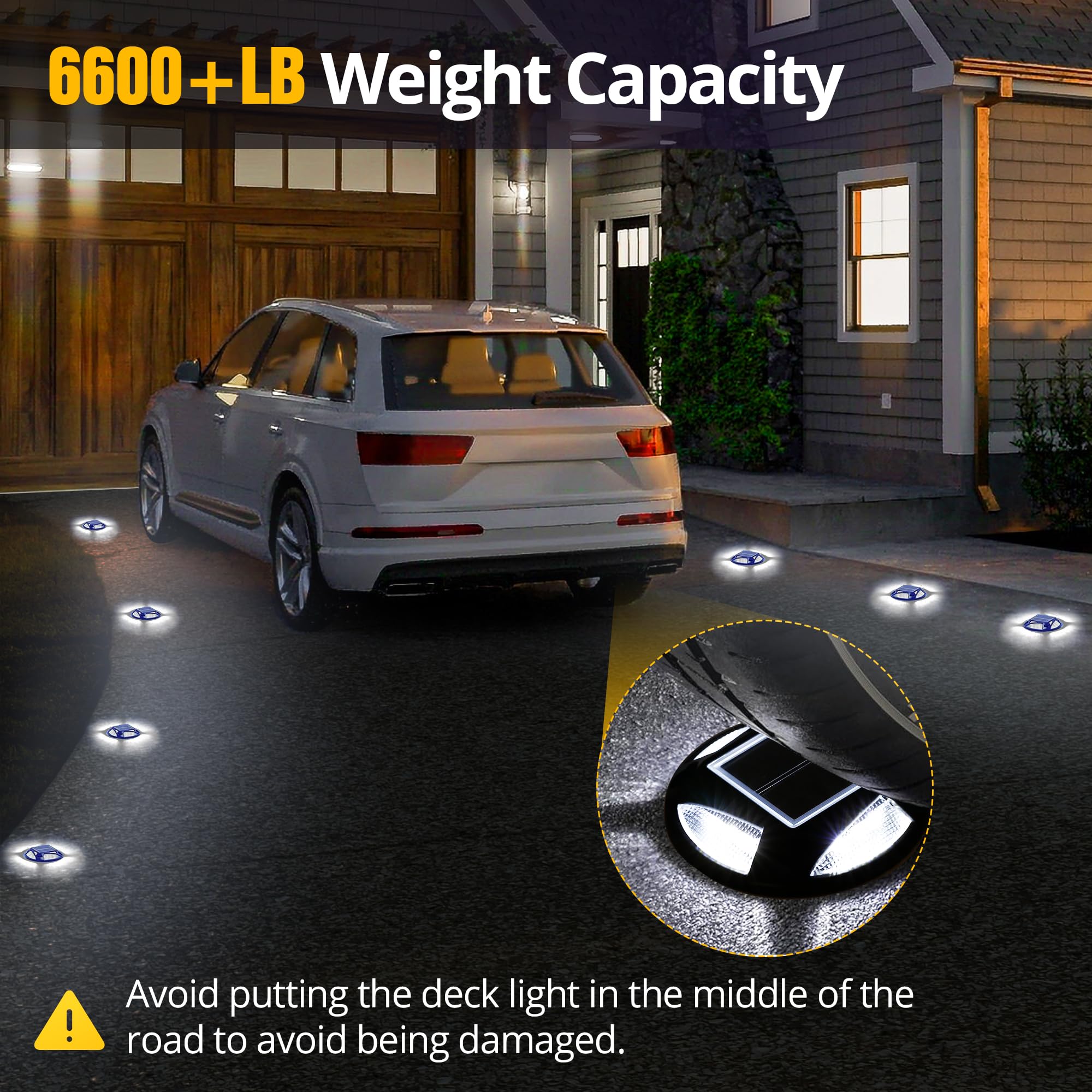 12 Pack Solar Dock Lights Outdoor Waterproof IP68 - 2 Color Modes (Blue/White) Solar Deck Lights for Driveway, Step, Sidewalk, Pathway, Patio, Garden - Perfect for Nighttime Safety & Landscape Lighting