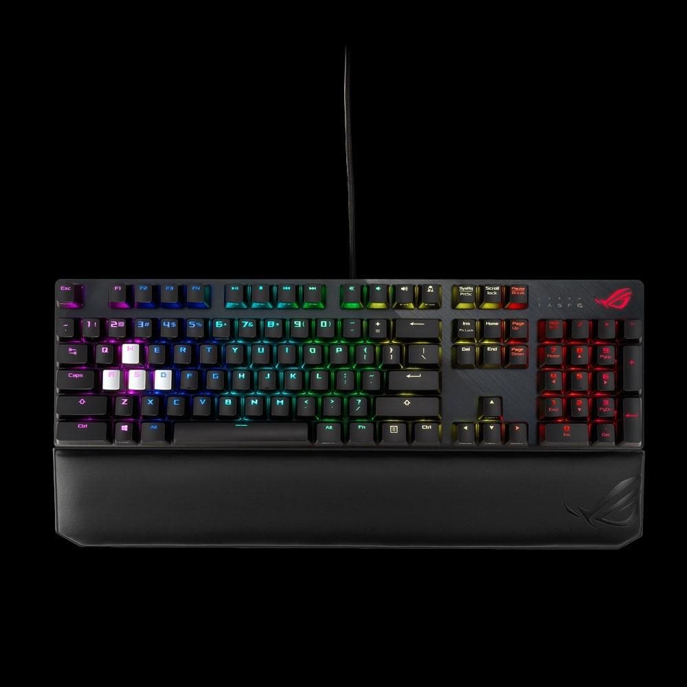 ASUS ROG Strix Scope Deluxe RGB Mechanical Gaming Keyboard with Cherry MX Red Switches - Wired USB Keyboard for PC Gamers | Perfect for FPS, MOBA & Esports Gaming