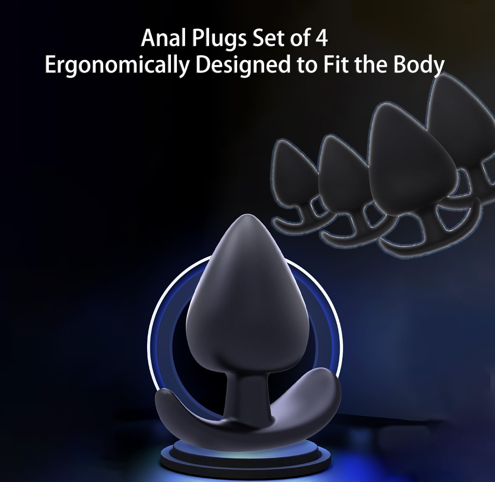 Premium 4-Piece Anal Plug Set for Men & Couples - Prostate Massager with Sailboat Design, Anal Dilation Training Toys for Enhanced Sexual Stimulation | Perfect for Couples Play & Solo Exploration
