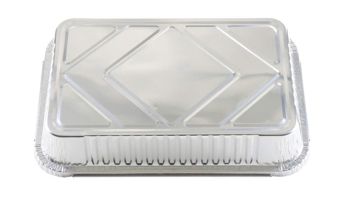 KitchenDance 4-Pound Disposable Black Aluminum Foil Baking Pan with Lid - Oblong Aluminum Foil Pans for Cooking, Storing & Meal Prep - Perfect for Home Kitchens, Restaurants & Catering (Pack of 200) - Ideal for Baking Casseroles, Storing Leftovers & Party Food Preparation