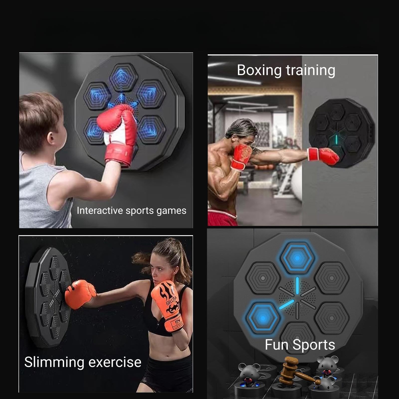 Smart Wall Mounted Boxing Target Machine for Music Boxing Training - Taekwondo, Karate & Fun Fighting Games - Perfect for Home Gym & Family Fitness Workouts