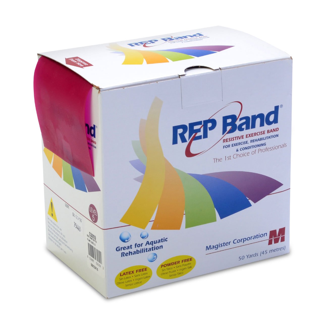 REP Band - Latex Free Resistance Band Level 5 (50 Yards) for Strength Training, Physical Therapy & Home Workouts