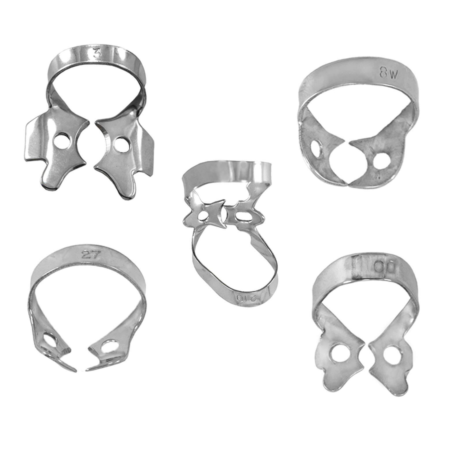 Professional Dental Rubber Dam Clamps - Endodontic Hygienic Brinker Universal Retractors for Tissue Gingival Lower Molars | CE Certified Restorative Dental Instruments (Set of 10) | Ideal for Root Canal, Crown Prep & Dental Surgery Procedures