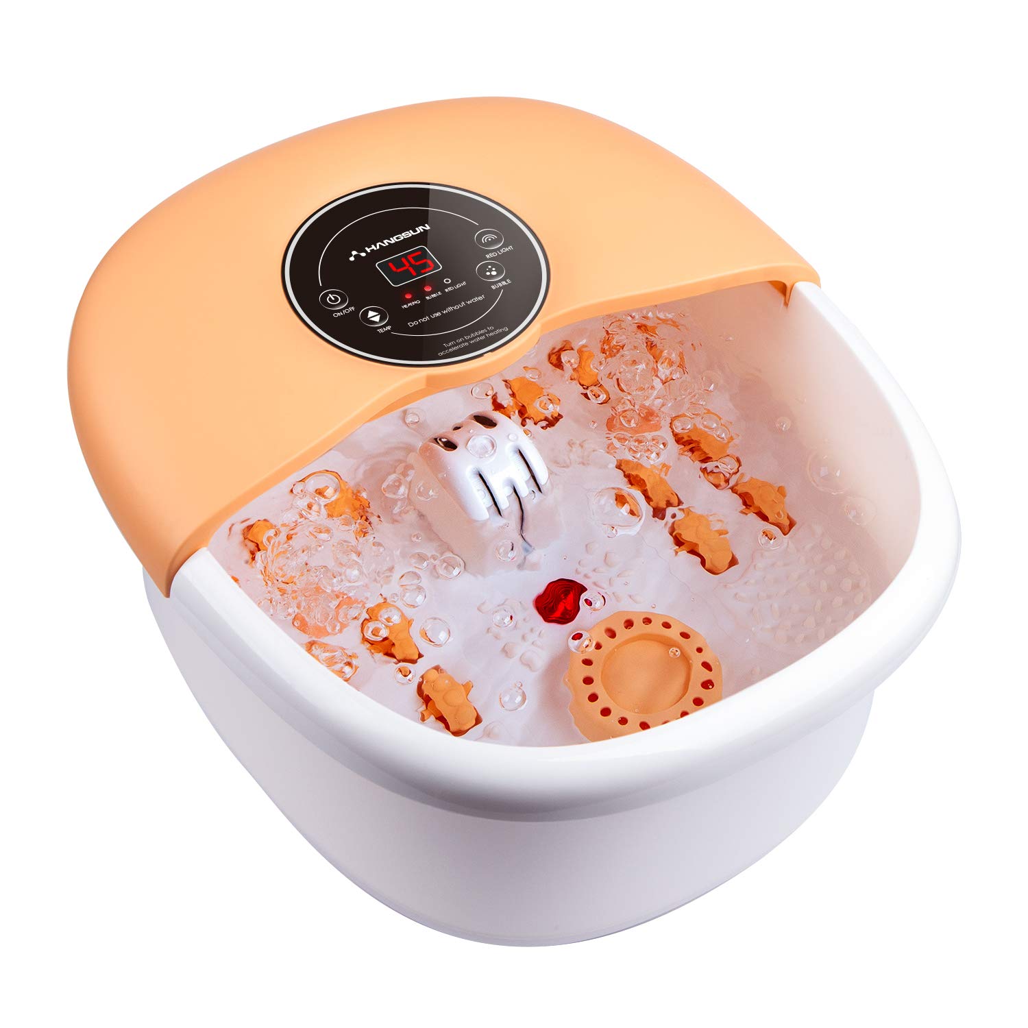 Hangsun Large Foot Spa Bath Massager with Heat, Bubbles, Massage Rollers & Infrared Therapy - Adjustable Temperature Control & Medicine Box for Foot Pain Relief - Perfect for Home Relaxation, Stress Relief & Spa Nights