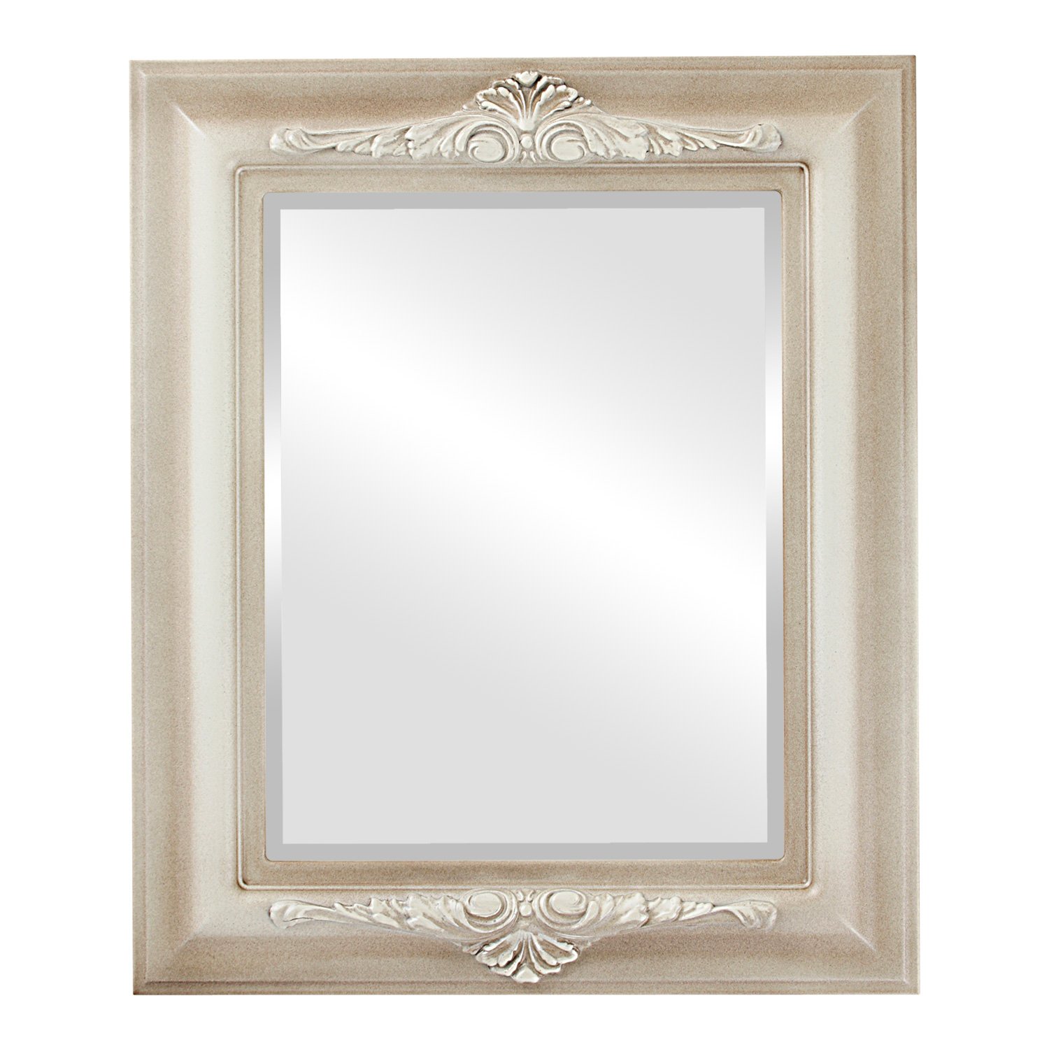 Winchester Style Taupe Rectangle Beveled Wall Mirror 29x35 Inches - Elegant Home Decor for Living Room, Bedroom & Entryway