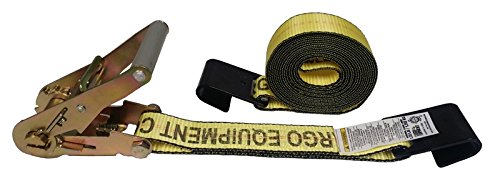10 Foot X 2 Inch Heavy Duty Yellow Ratchet Strap with Flat Hooks - Secure Cargo, Motorcycle, ATV & Equipment - Perfect for Transport, Towing & Storage