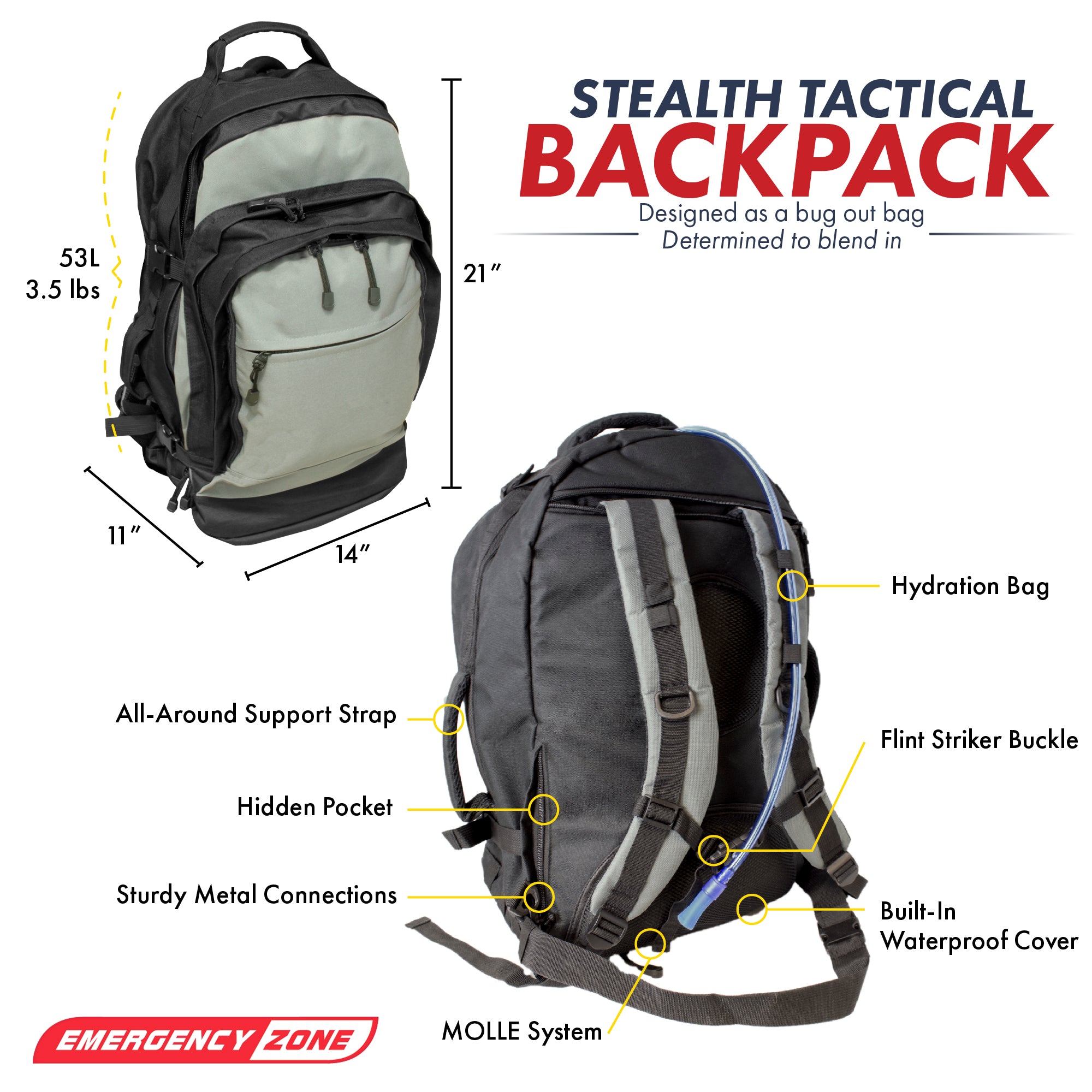 Solo Series Advanced 1 Person Survival Kit - Emergency Preparedness Gear for Camping, Hiking & Outdoor Adventures