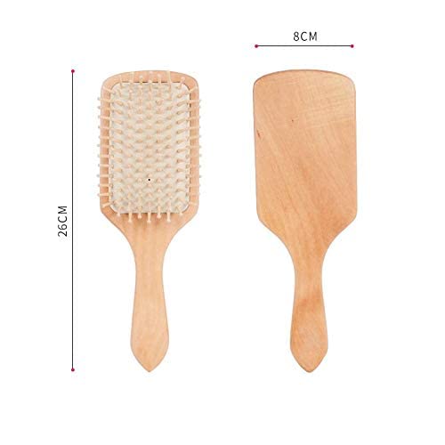 Kira Professional Detangling Hair Brush with Soft Bristles - Wooden Paddle Brush for Men, Women & Kids - Gentle on All Hair Types (Black) | Perfect for Daily Styling, Salon Use & Travel