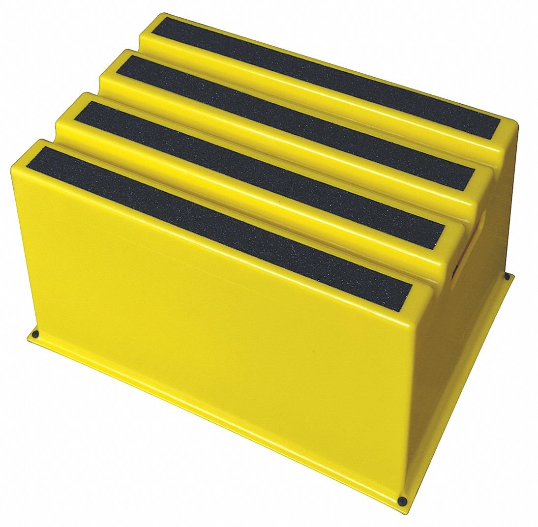 Value Brand 44ZJ62 Single Step Stool in Yellow - Perfect for Kitchen, Bathroom & Garage Use