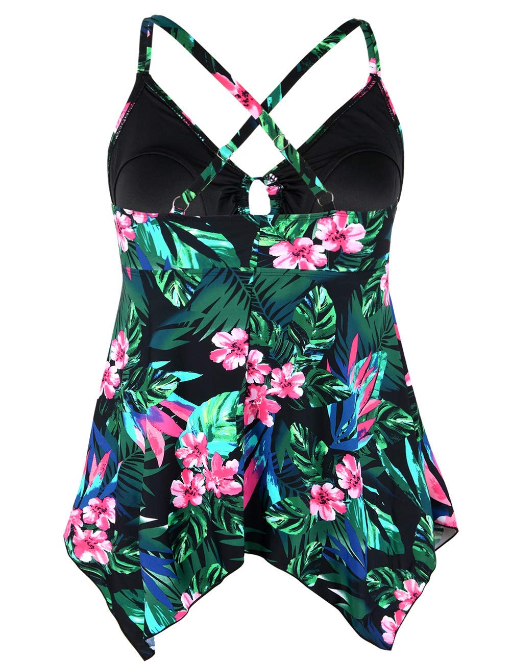 Firpearl Women's Plus Size Modest Tankini Swimsuits - Flowy Crossback Bathing Suit Top for Beach, Pool & Vacation | Comfortable Swimwear for Curvy Women