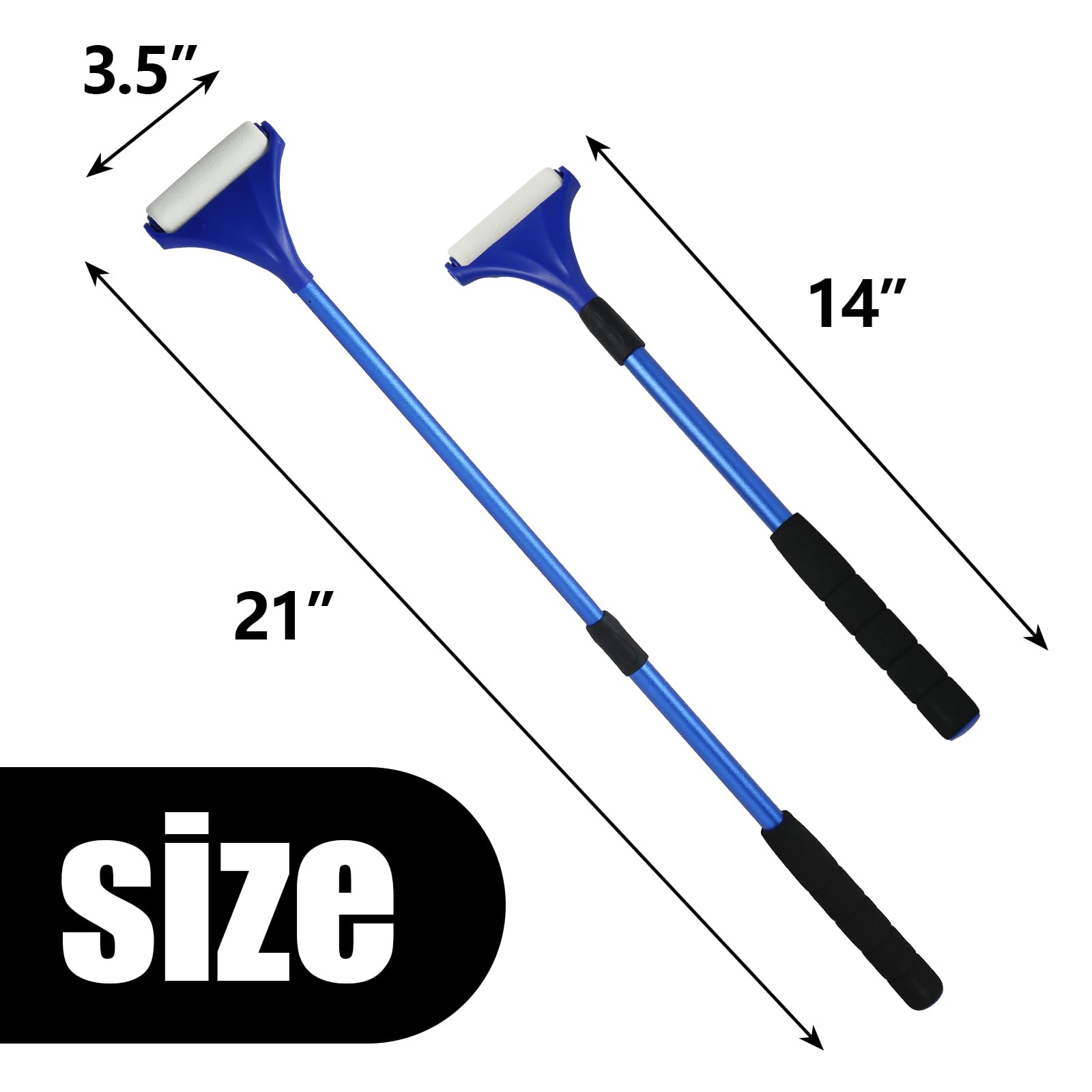 EASACE 21 Inch Long Handle Lotion Applicator for Back - Portable Back Lotion Applicator with 3 Replacement Rollers - Self Care Massage Tool for Hard-to-Reach Areas (Blue) - Perfect for Sunscreen, Moisturizer & Pain Relief Cream Application