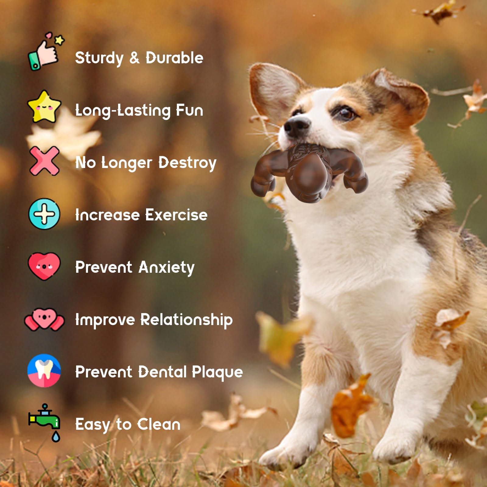 Indestructible Dog Toys for Aggressive Chewers - Real Bacon Flavor Durable Tough Dog Bone Chew Toy for Medium & Large Breed Dogs - Perfect for Boredom Relief, Teething Puppies & Long-Lasting Playtime