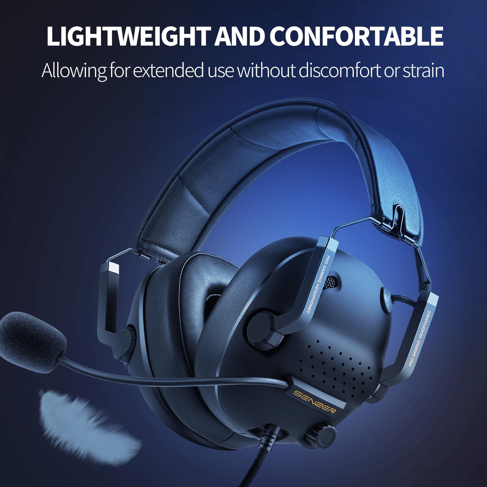 SENZER Noise Cancelling Gaming Headset with Microphone for Xbox Series X/S, Xbox One, PS4/5 - Foldable Wired Headphones for PC, Mobile & Console Gaming - Perfect for Online Multiplayer, Streaming & Esports