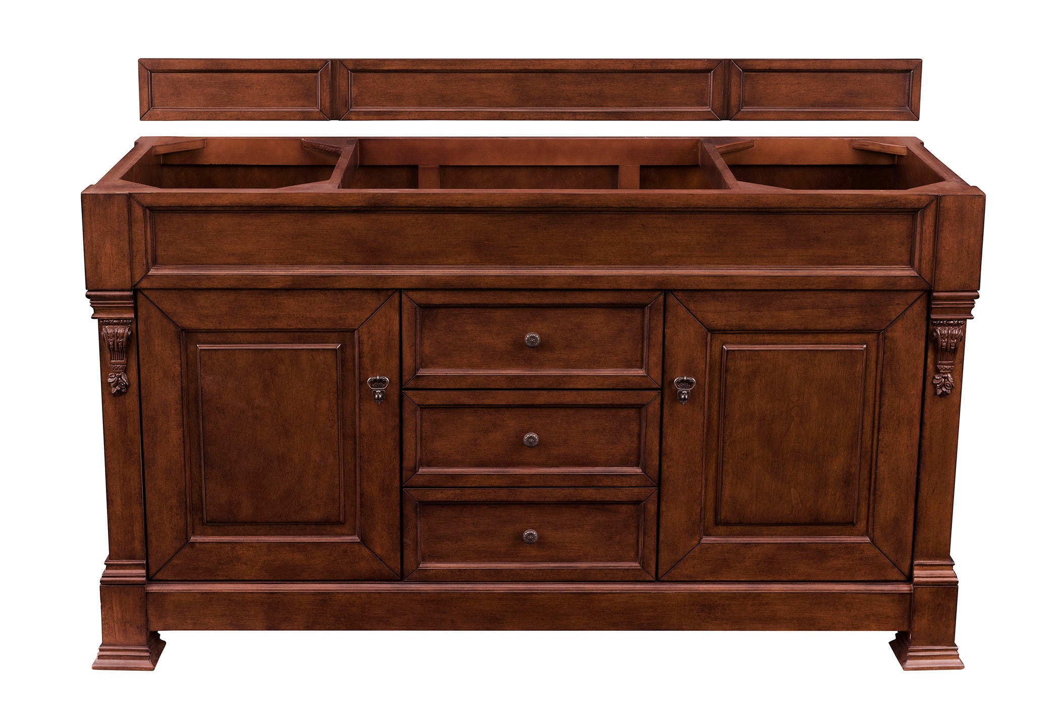 Brookfield 60-Inch Warm Cherry Wood Bathroom Vanity with Single Sink - Perfect for Modern Master Bathrooms and Guest Baths