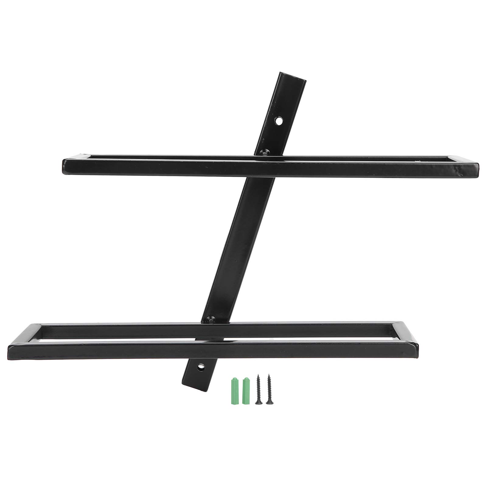 Black Wall Mounted Wine Bottle Holder - 2 Bottle Inclined Wine Rack for Kitchen, Cellar & Bar | Space-Saving Wine Storage Shelf for Home Decor & Entertaining