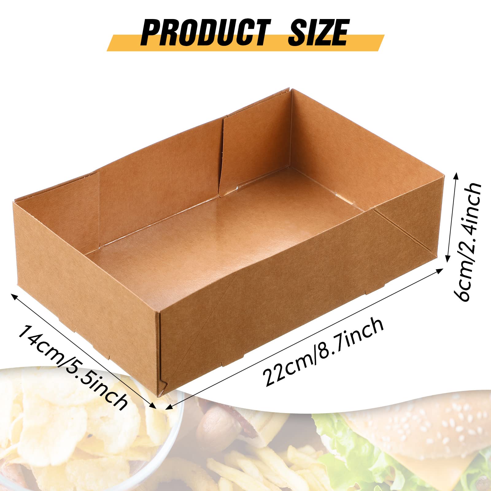400 Pcs Disposable Kraft Food Trays - 4 Corner Pop Up Snack Containers for Movie Nights, Parties & Events - Foldable Cardboard Drink Holders for Theaters, Stadiums & Home Use - Eco-Friendly Snack Serving Solution