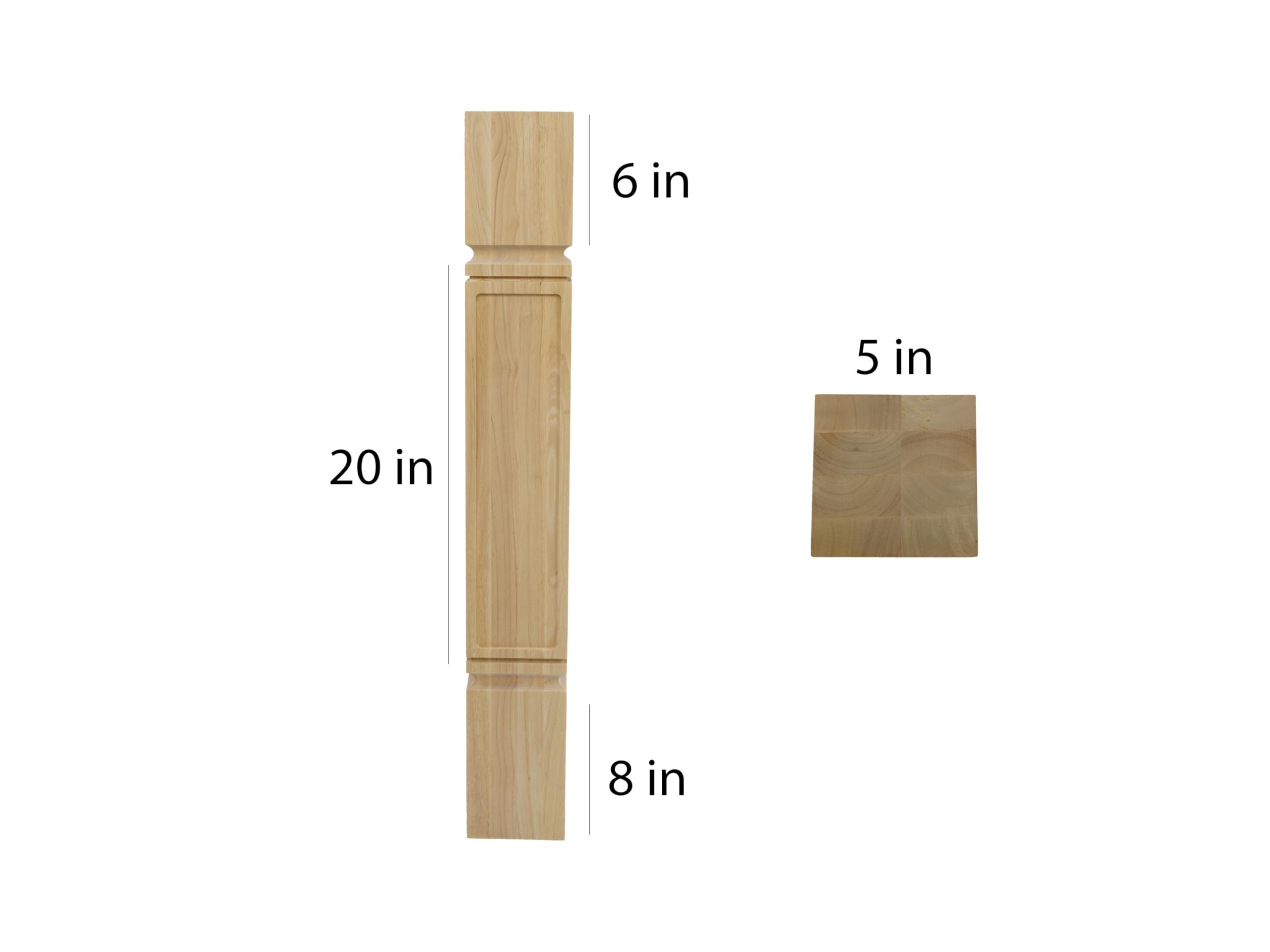36 Inch x 5 Inch Unfinished Maple Wood Post - Premium Hardwood for DIY Projects, Furniture & Home Decor (1 Piece, K22500-FW-MA) - Perfect for Stair Railings, Table Legs & Crafting