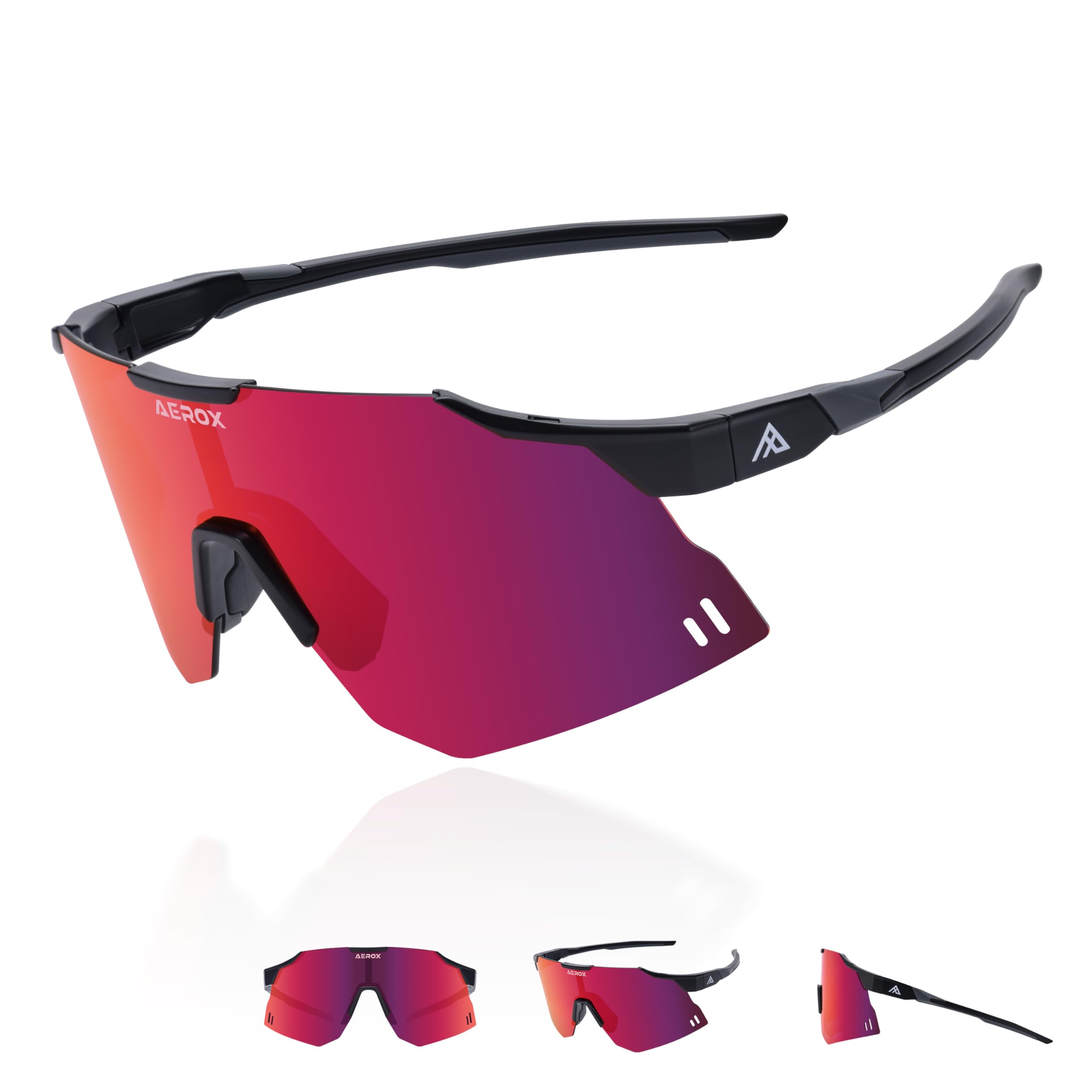 AEROX Polarized Sports Sunglasses for Men & Women - Lightweight Running, Cycling & Baseball Glasses with UV Protection - Perfect for Outdoor Activities & Athletic Training