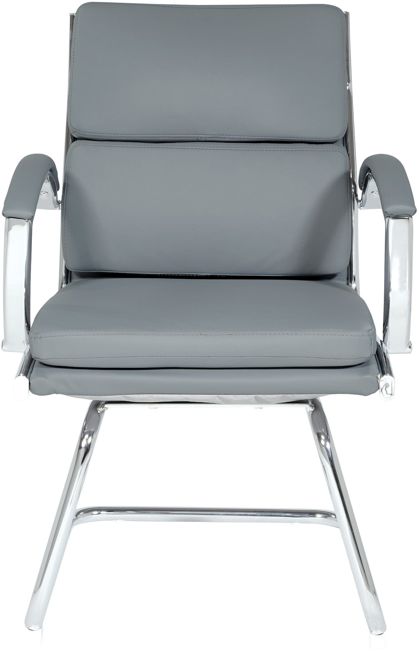 Office Star FL5385C Mid Back Faux Leather Visitor Chair - Comfortable Guest Seating for Reception Areas, Waiting Rooms & Office Lobbies
