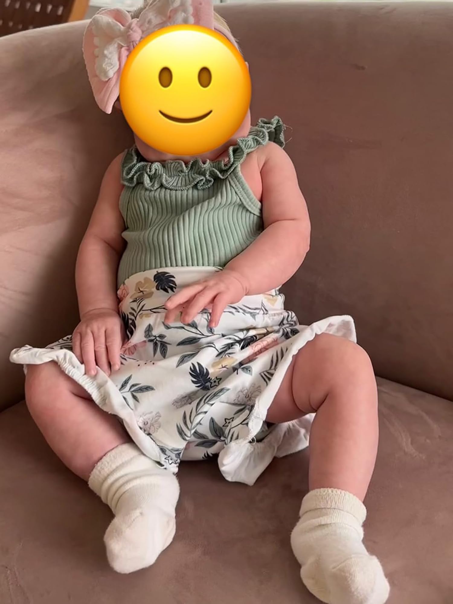 Newborn Baby Girl Summer Outfits Set - Floral Print Romper, Tops, Drawstring Shorts & Headband | Cute Infant Clothes for Photoshoots, Parties & Daily Wear