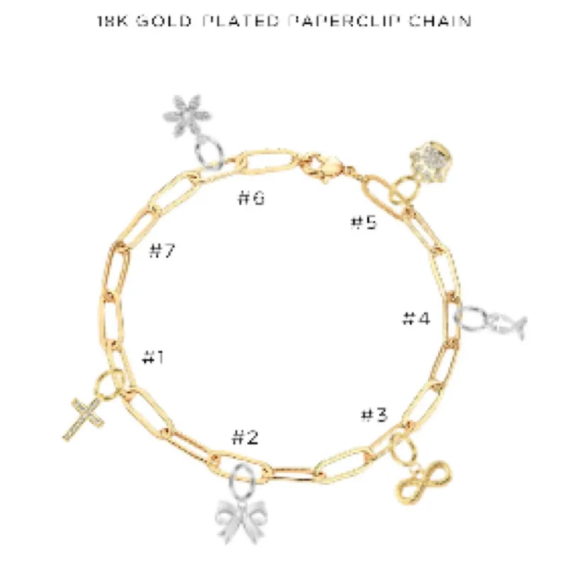Charm Bracelet with Assorted Charms - Elegant Adjustable Jewelry for Women & Girls - Perfect for Gifts, Parties & Everyday Wear