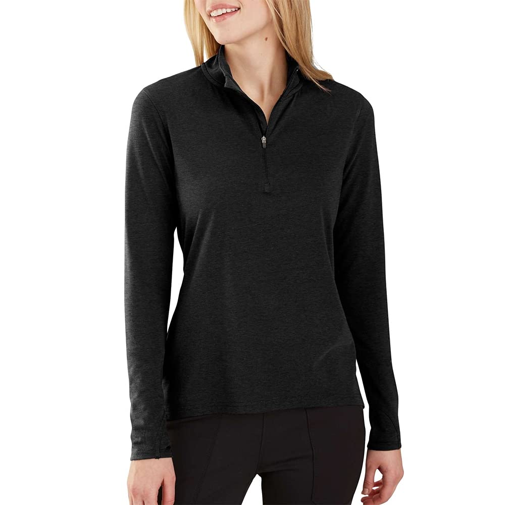 Carhartt Women's Force Delmont Quarter Zip Jacket - Lightweight Work Jacket with Moisture Wicking Technology for Outdoor Work & Hiking