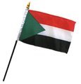 4x6 Inch Sudan Miniature Desk Flag - Small Stick Flag for Office Decor, School Projects, International Events & Patriotic Displays
