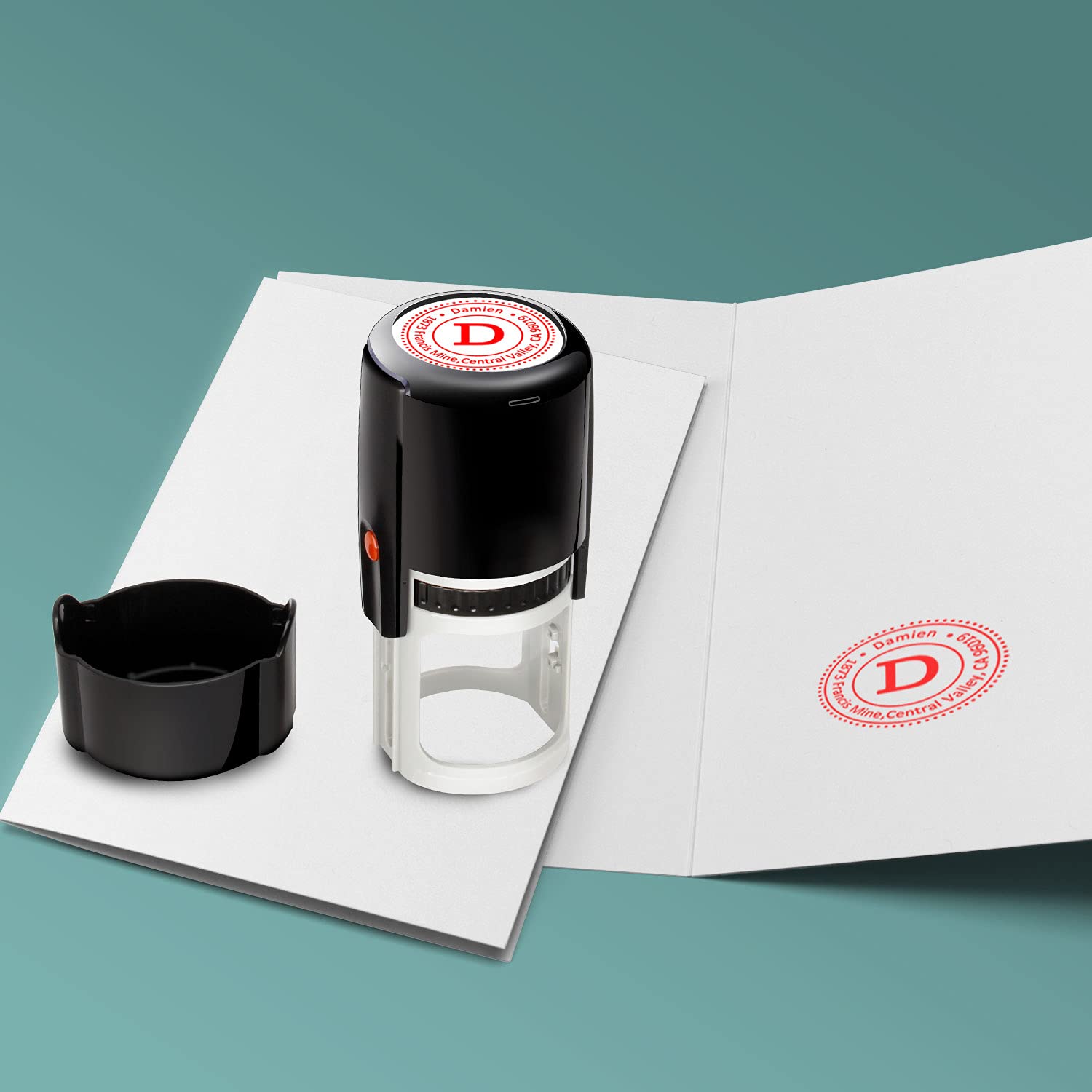 Custom Self-Inking Stamp - Personalized Round Address Stamp (1-5/8