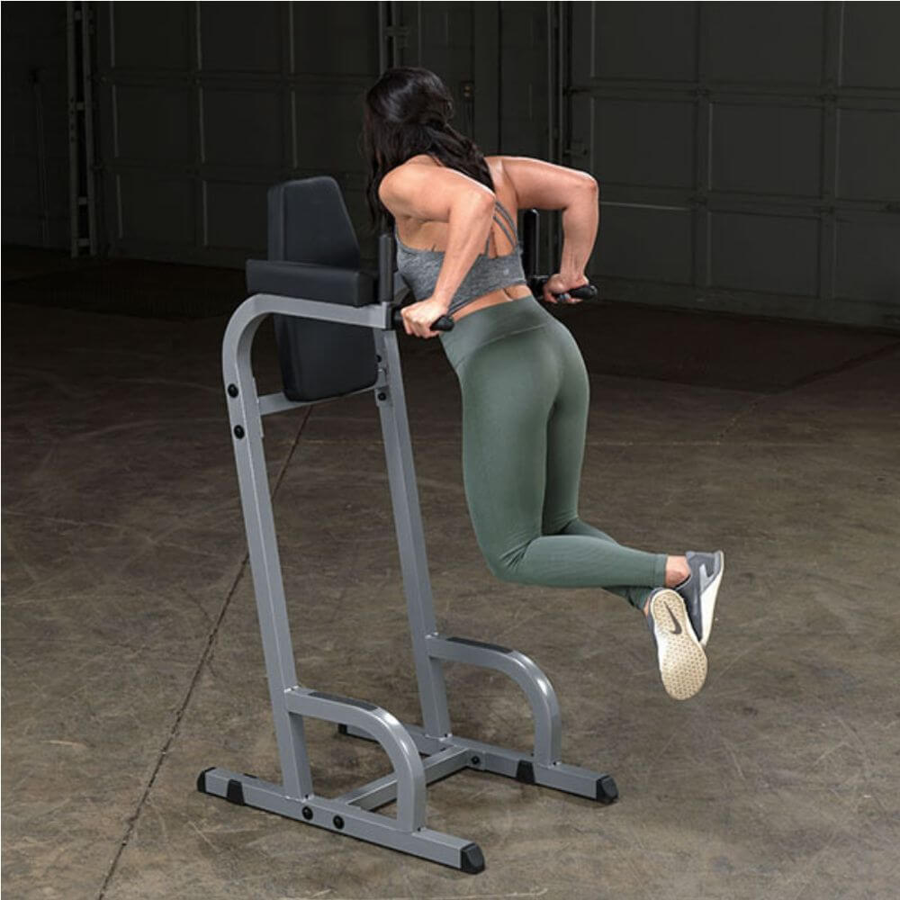 Body Solid GVKR60 Vertical Knee Raise and Dip Station - Home Gym Equipment for Core & Arm Workouts - Perfect for Strength Training and Fitness Enthusiasts